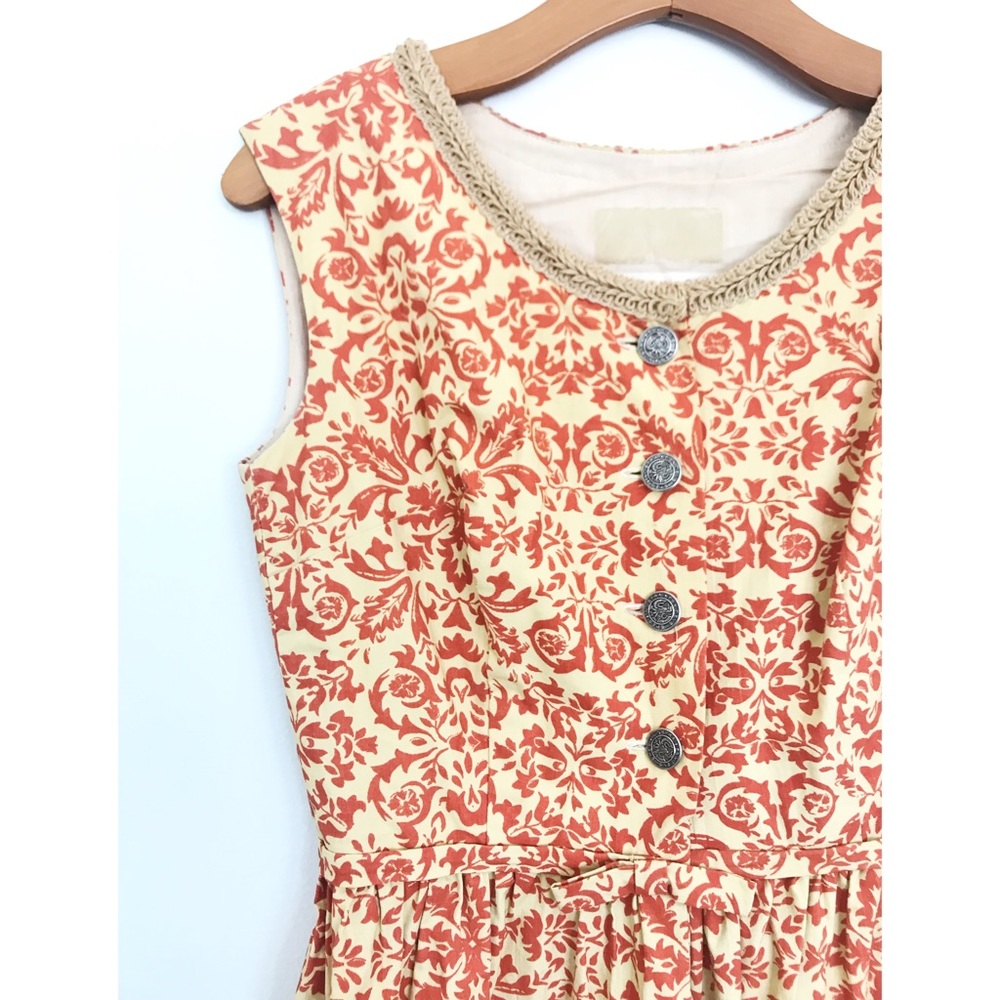 Vintage 1960’s Hand Printed Dirndl Full Dress